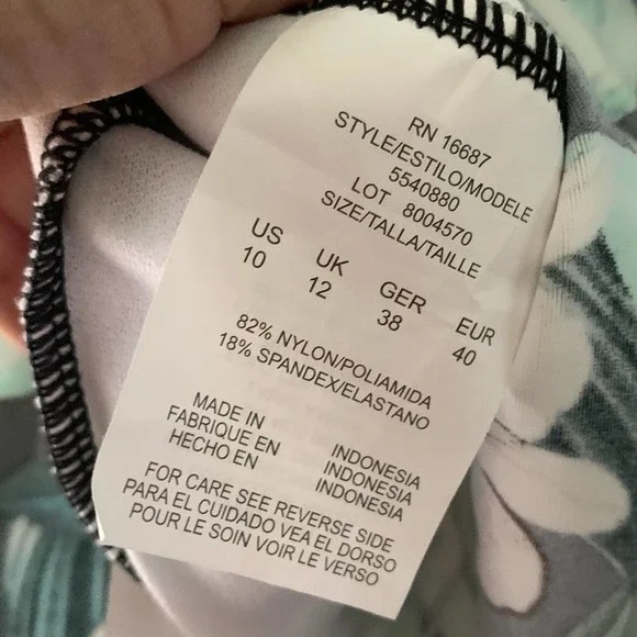 Swim Solutions Bouquet Tiered Halter size 10 - Picture 4 of 6